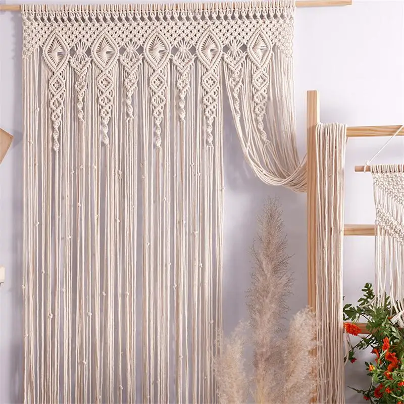 Wedding Backdrop Curtain - Hand-Woven Macramé Wall Hanging, Cortina de