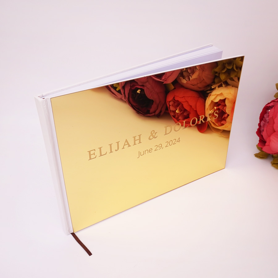 Personalized Guest Book - 25x18cm personalizado horizontal acrílico espelho de