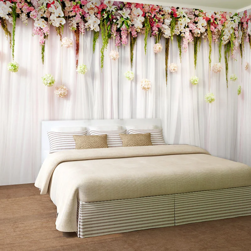 Wedding Backdrop Curtain - Pano de parede personalizado moda flores