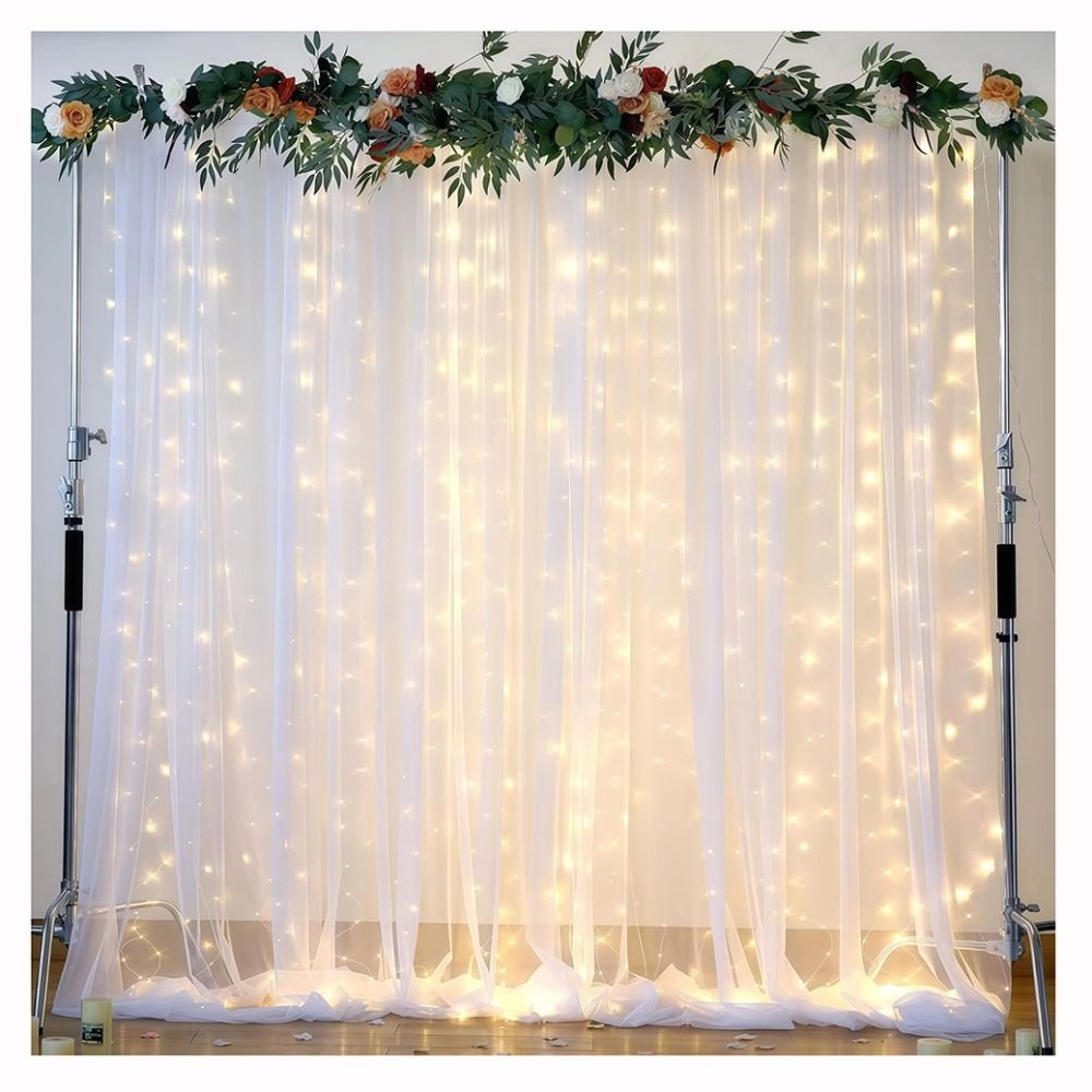Wedding Backdrop Curtain - Cortinas Brancas para Cenário de Casamento