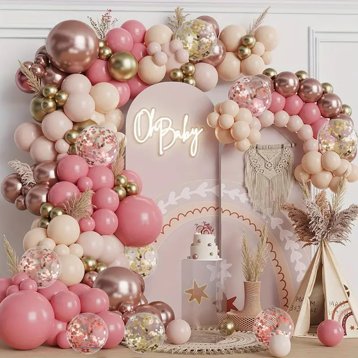 Wedding Supply Kit - 137 pçs vintage rosa branco areia