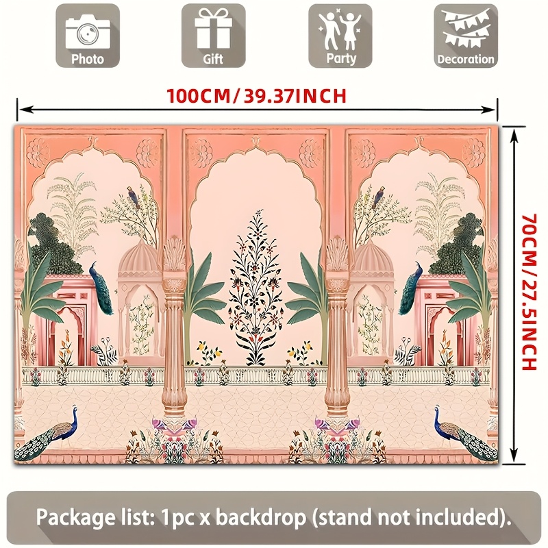 Wedding Backdrop Curtain - Cortina de Fundo Floral Mughal Ornamentada