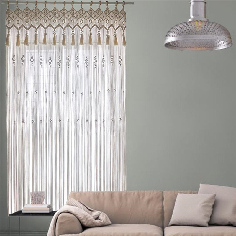 Hand-Woven Macramé Cotton Door - Wedding Backdrop Curtain avaliação e preço