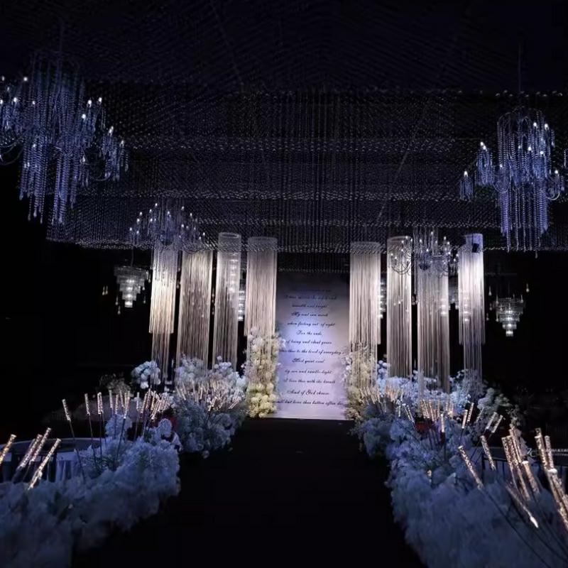 Cortina de linha criptografada - Wedding Backdrop Curtain avaliação e preço
