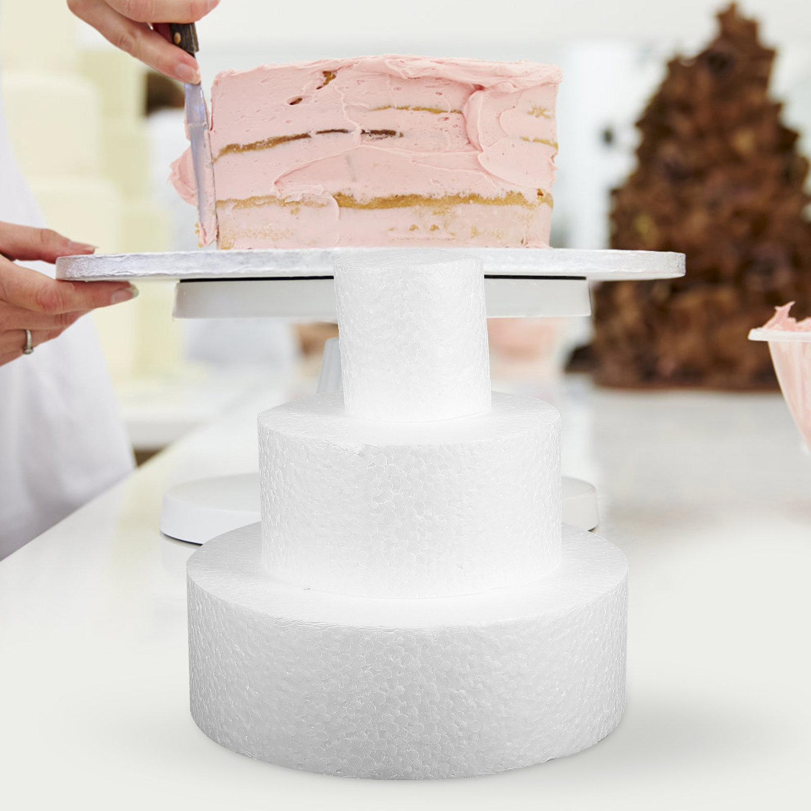 3 Peças de Dummies de Bolo em  - Wedding Decoration Supply avaliação e preço