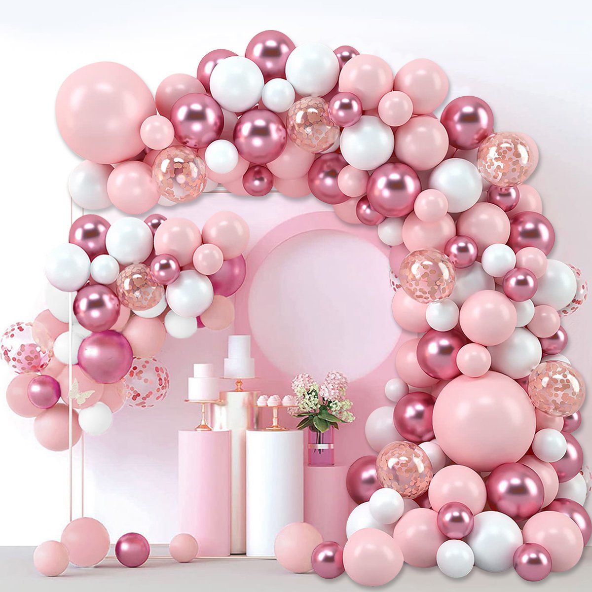 Rosa macaron balões guirlanda  - Wedding Supply Kit avaliação e preço