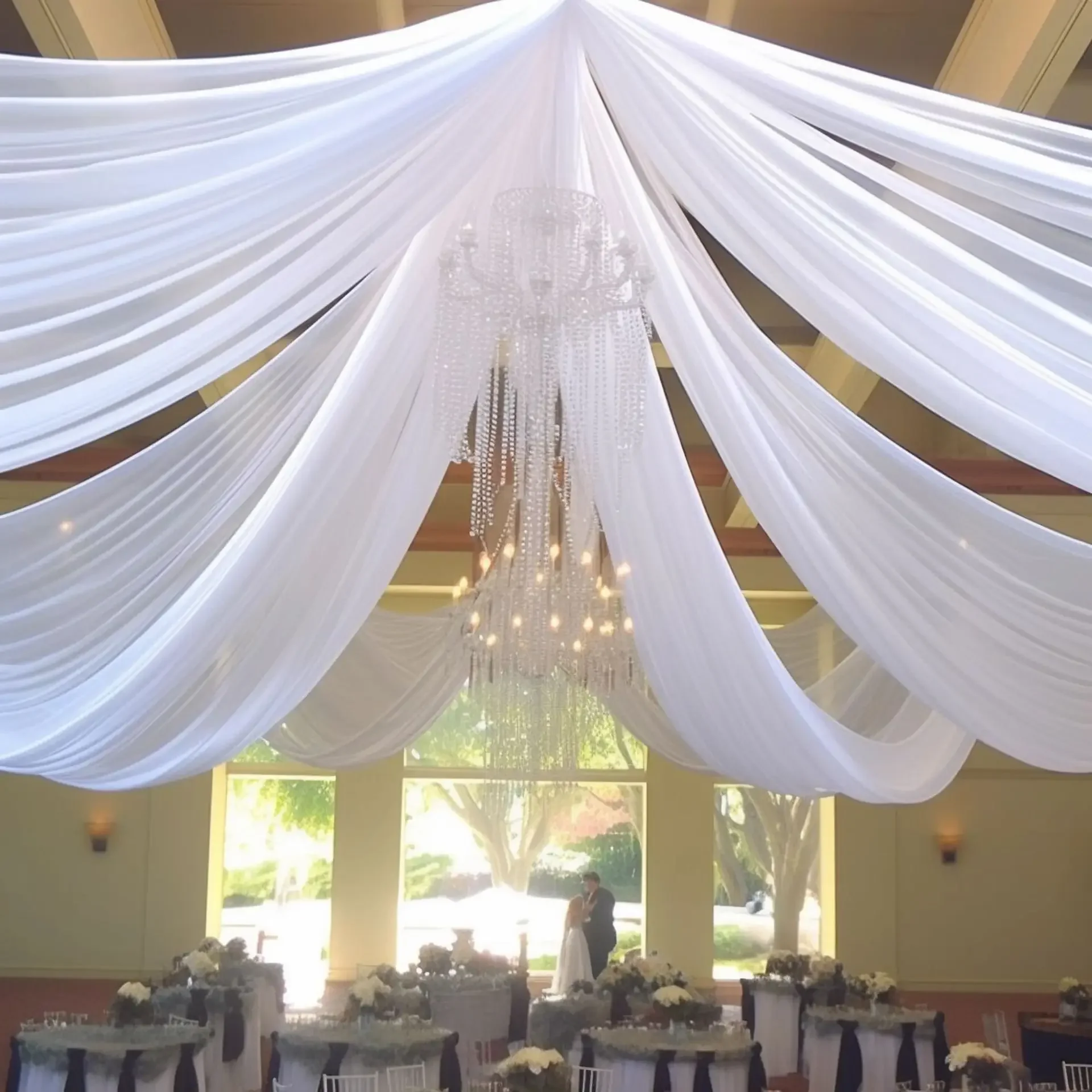 Branco vestido de casamento co - Wedding Backdrop Curtain avaliação e preço
