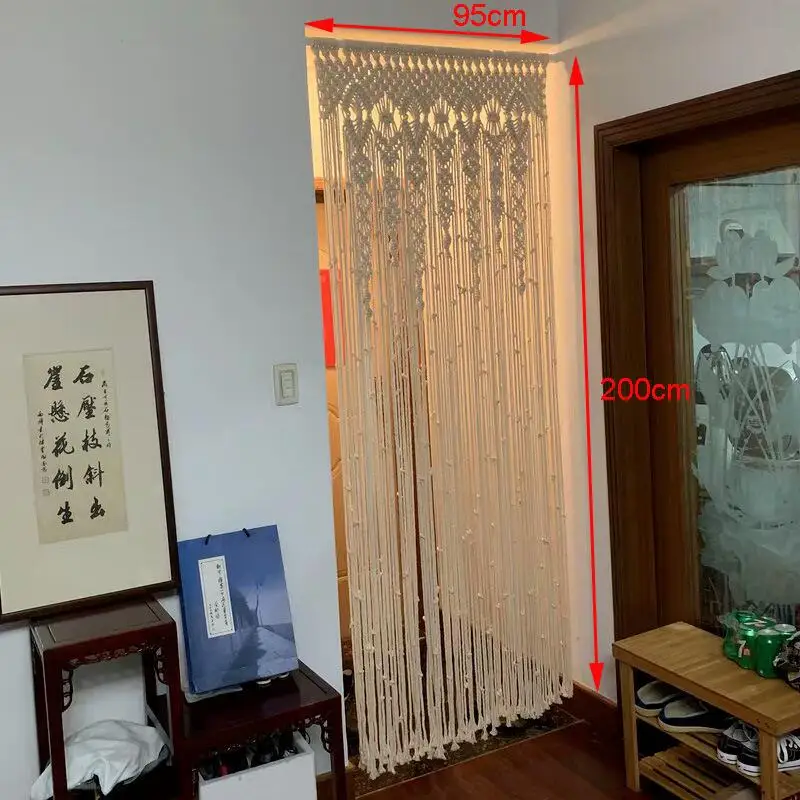 Hand-Woven Macramé Wall Hangin - Wedding Backdrop Curtain avaliação e preço