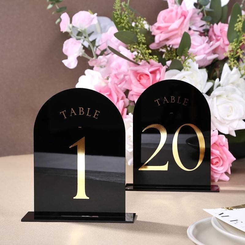 Números de tabela acrílicos ar - Table Number Gold avaliação e preço