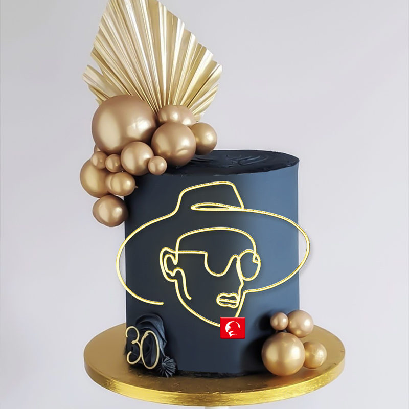 Acrílico Esboço Rosto Bolo De  - Suit Supply Wedding Party avaliação e preço