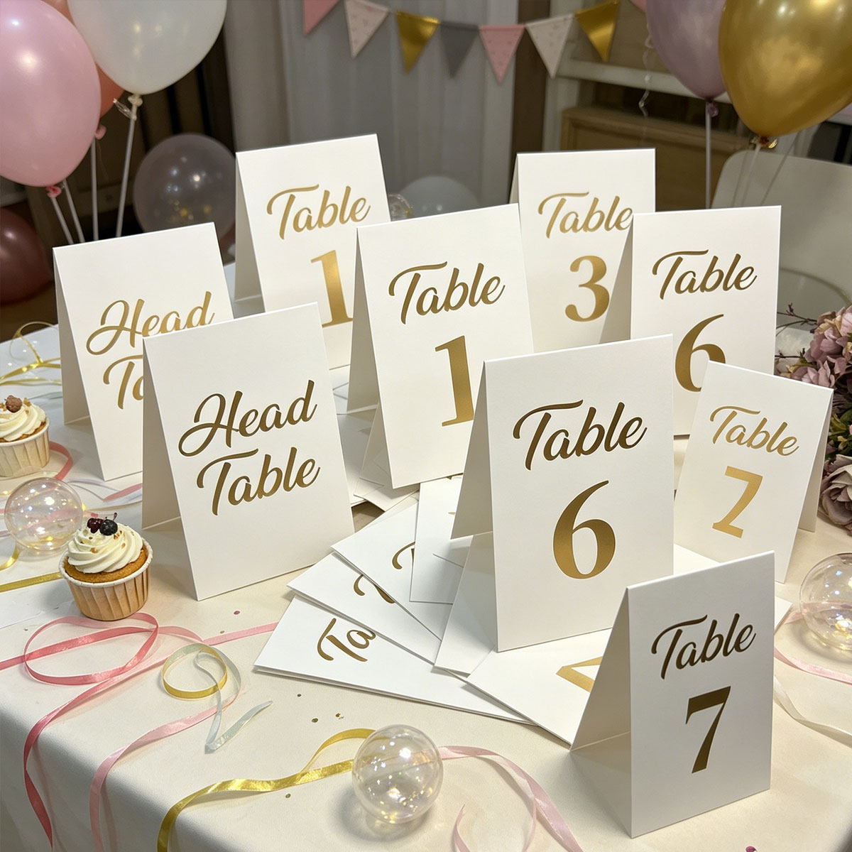 1 conjunto de cartões de númer - Table Number Gold avaliação e preço