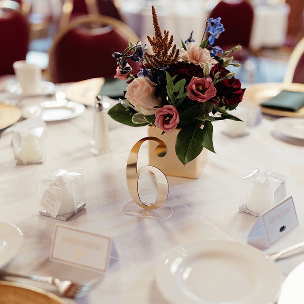 Espelho de casamento números d - Table Number Gold avaliação e preço