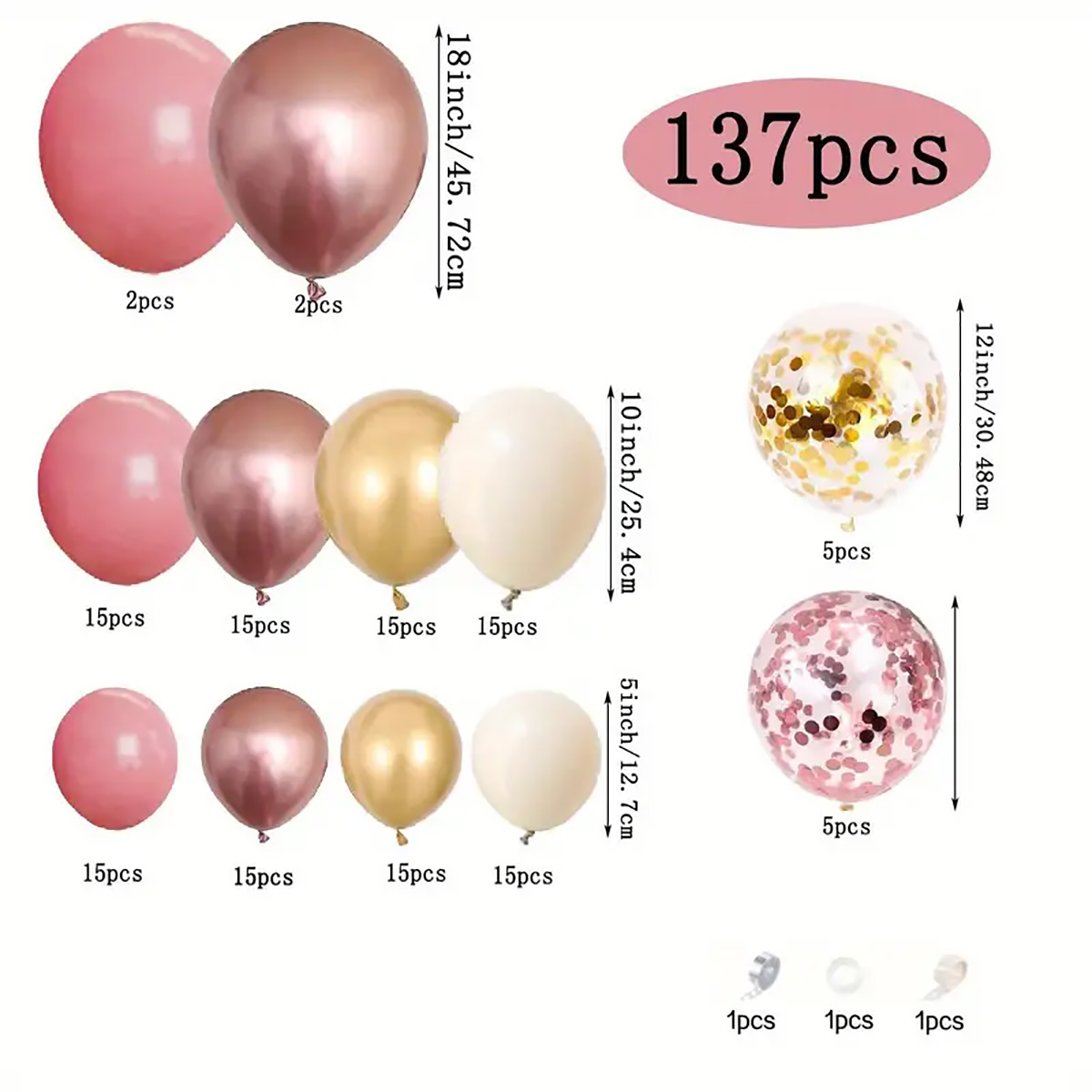 137 pçs vintage rosa branco ar - Wedding Supply Kit avaliação e preço