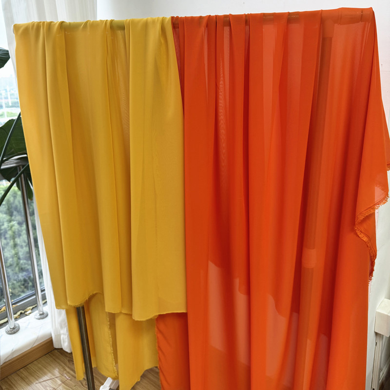 Amarelo laranja chiffon tecido - Wedding Backdrop Curtain avaliação e preço