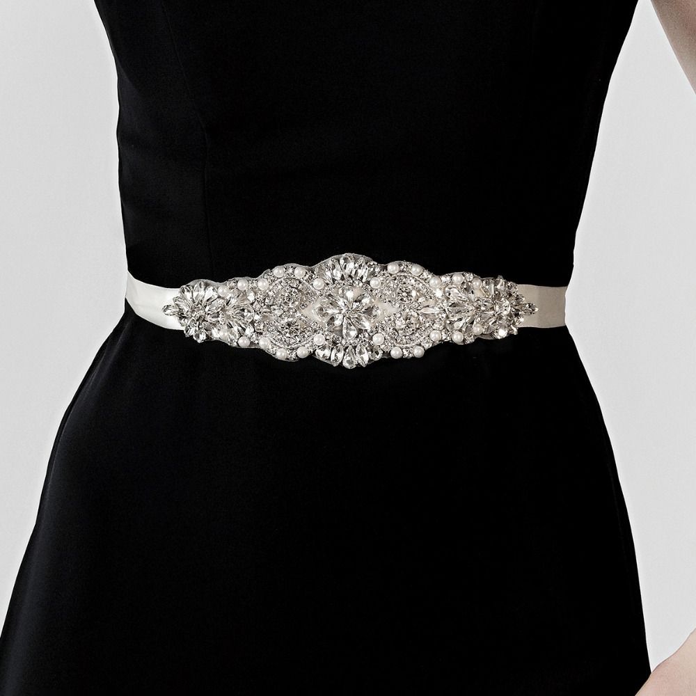 Cinto de Strass Prateado para  - Bridal Sash Ribbon avaliação e preço