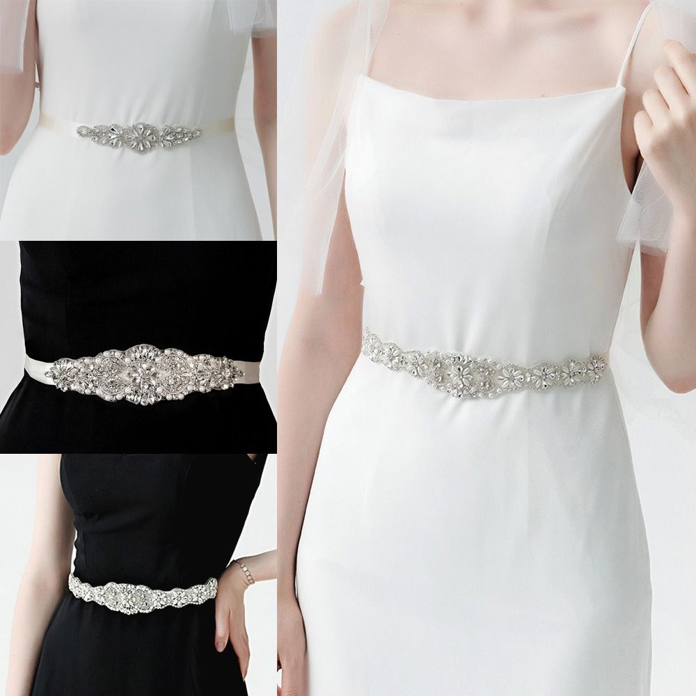 Cinto de Strass Prateado para  - Bridal Sash Ribbon avaliação e preço