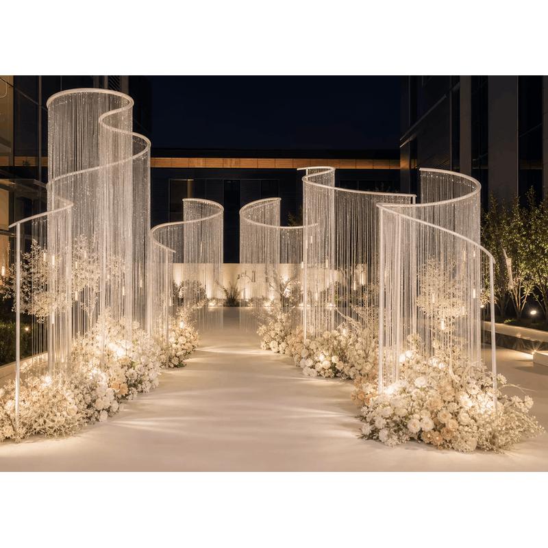 Arco de Ferro em Formato S de  - Wedding Backdrop Curtain avaliação e preço