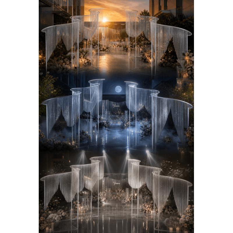 Arco de Ferro em Formato S de  - Wedding Backdrop Curtain avaliação e preço