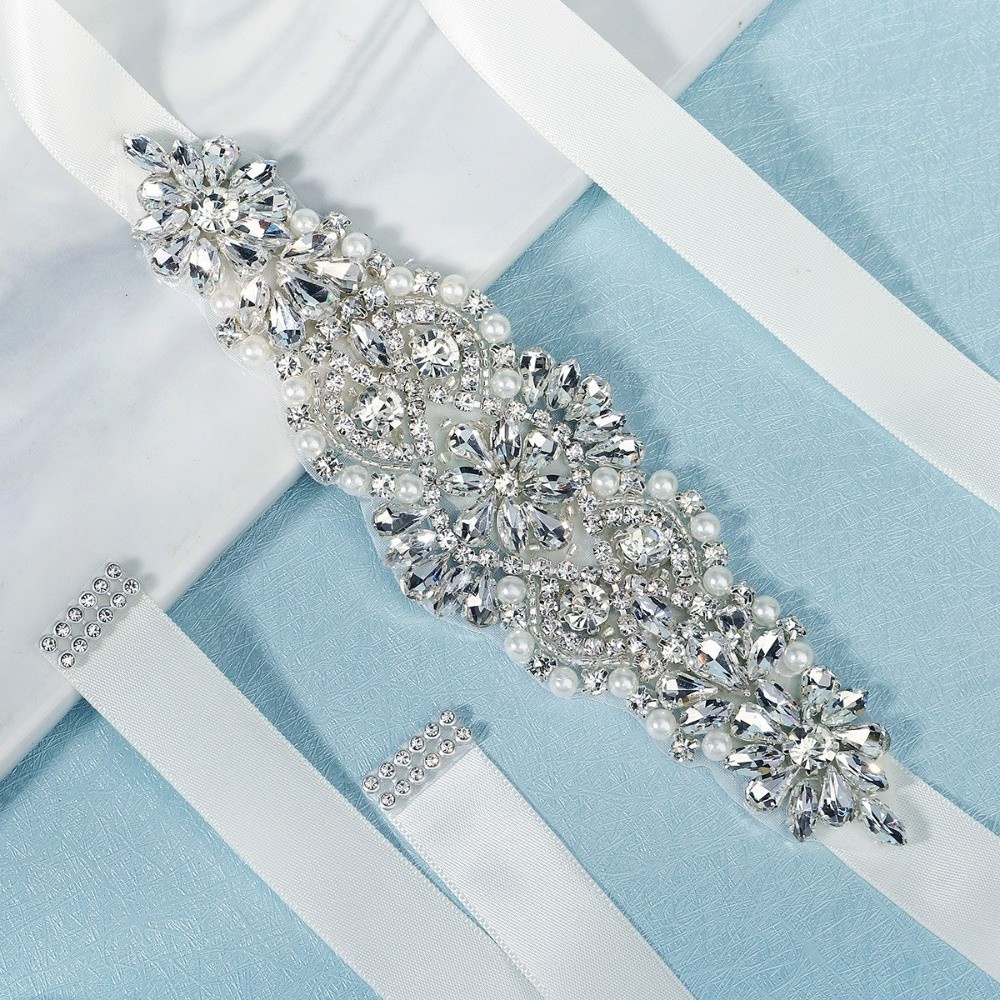 Cinto de Noiva Longo Prateado  - Bridal Sash Ribbon avaliação e preço